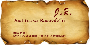 Jedlicska Radován névjegykártya